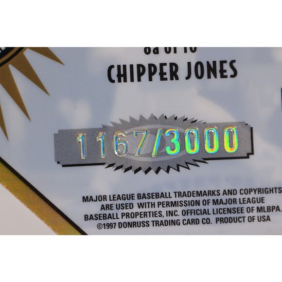 1997 Donruss Preferred X-Ponential Power #8a Chipper Jones /3000 PSA 8 Braves - Picture 3 of 7